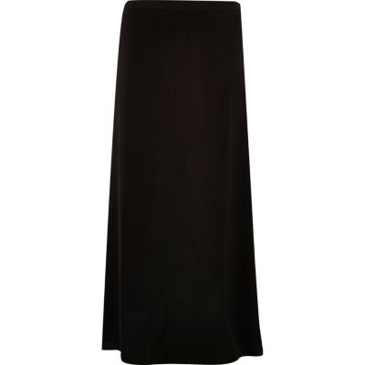 RI Plus black wrap maxi skirt